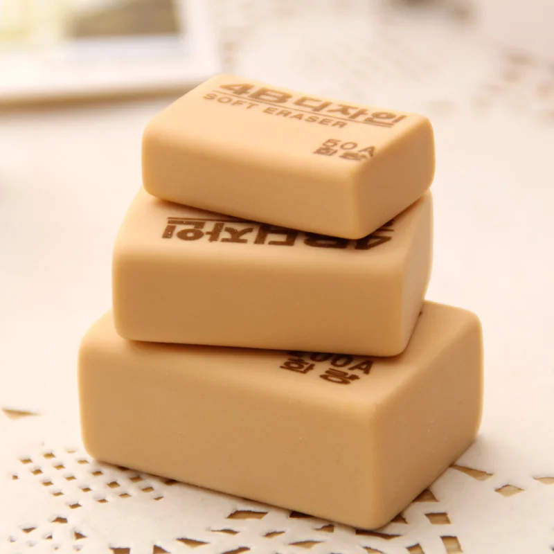 4b Pencils Eraser Korea Writing Drawing Eraser Rubber Pencil Eraserart
