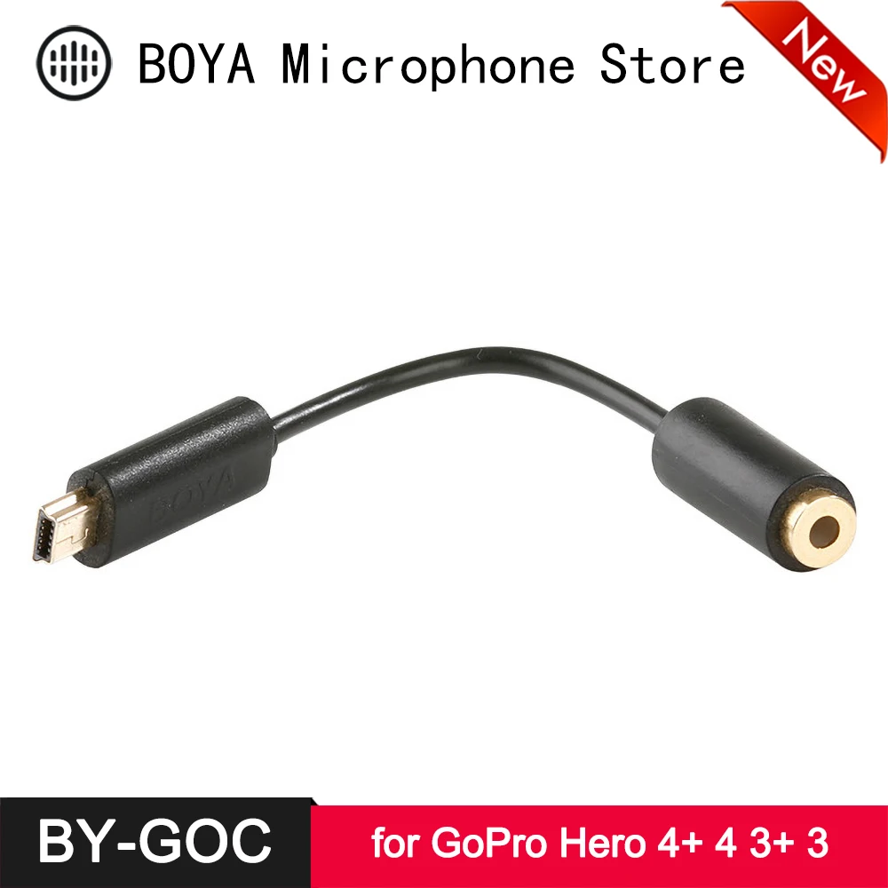 BOYA BY GOC Microphone Adapter Cable Convert 3.5mm TRS Mic to Mini USB