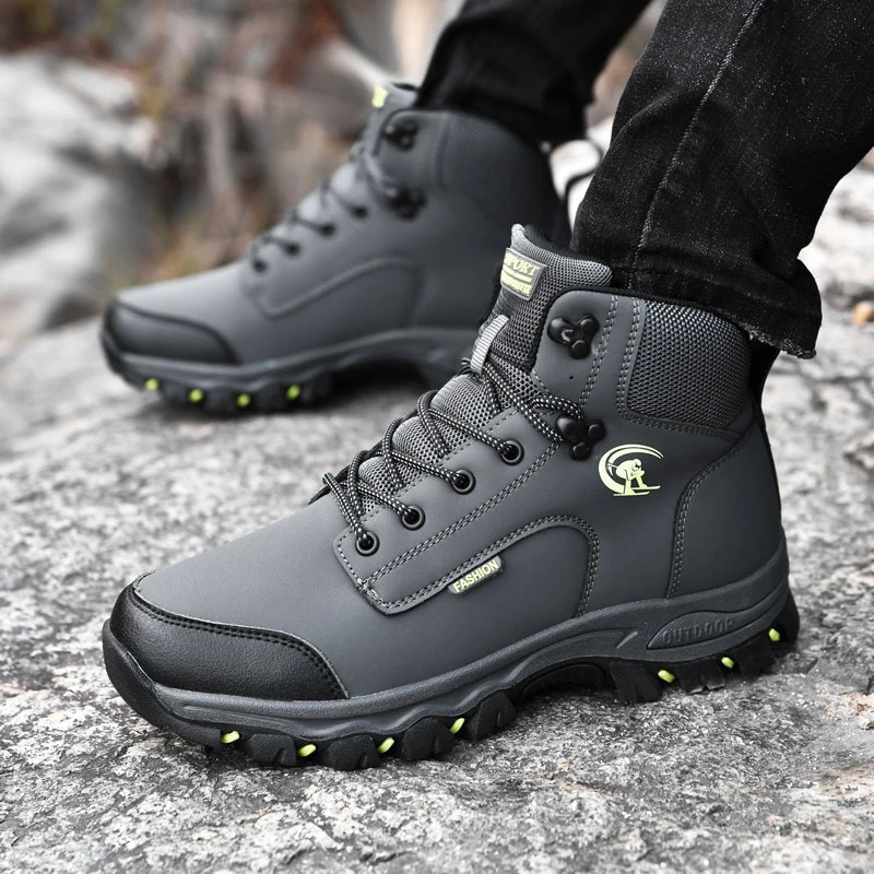 Botas de vaquero hombre, zapatos de senderismo, impermeables de combate, de cuero, Vintage, de verano, invierno|Botas básicas| -