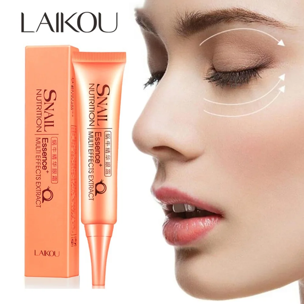 

LAIKOU Snail Lift Firming Eye Cream Essence Moisturizing Anti-Aging Eye Serum Dark Circles Eye Bags Removal Repair Eye Care 30g