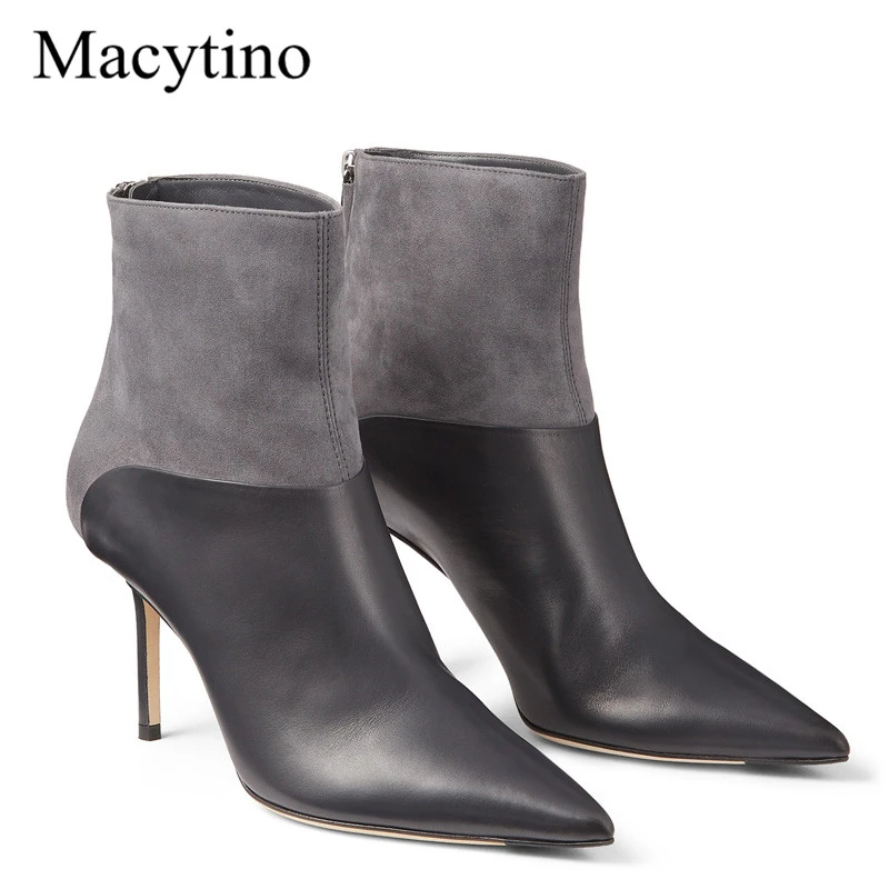 black slim heel ankle boots