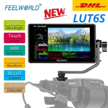 FEELWORLD LUT6S 6 Inch 2600nits HDR 3D LUT Touch Screen on Camera Field DSLR Monitor with Waveform for Stabilizer Youtube