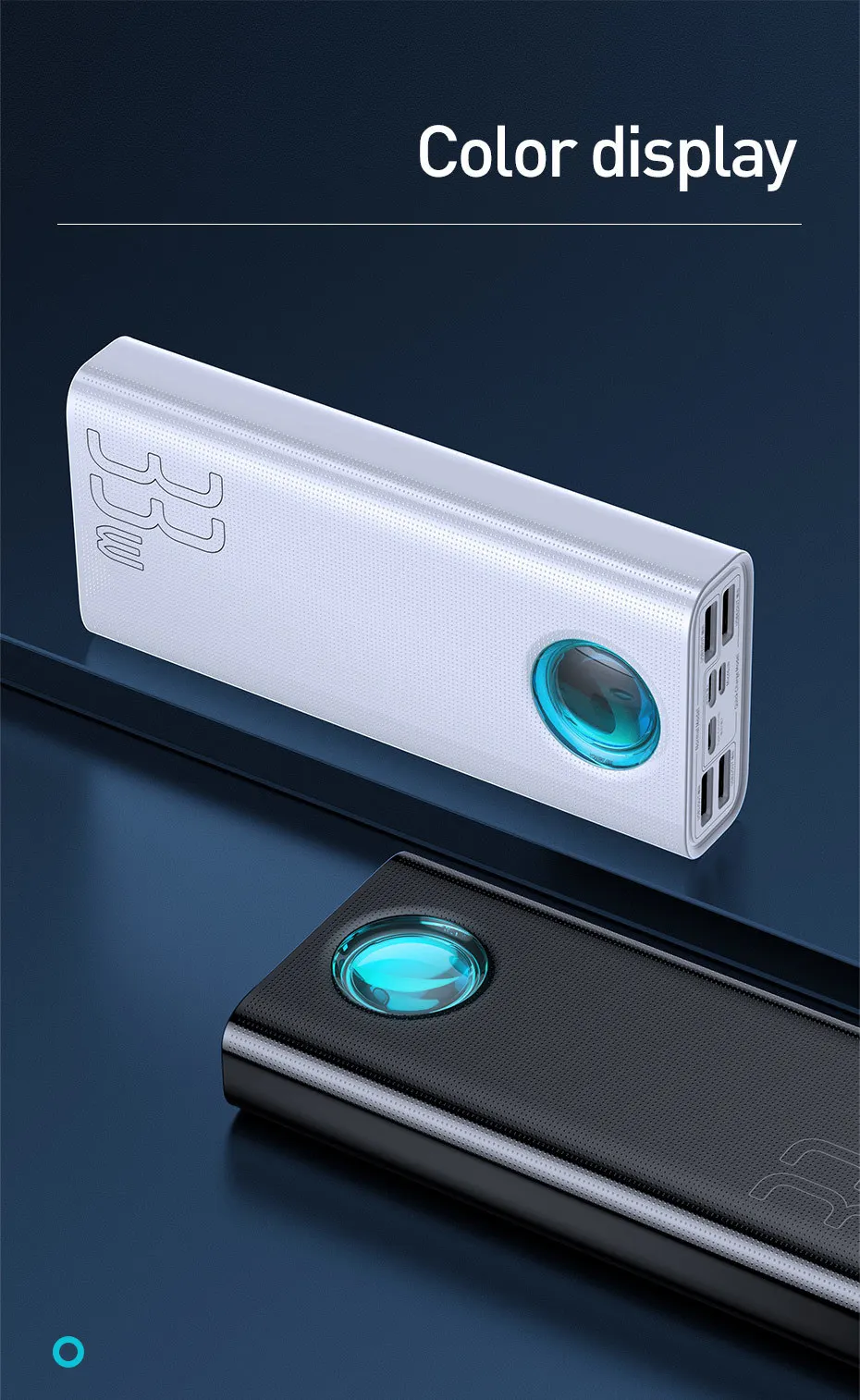 Baseus, 30000 мА/ч, зарядное устройство USB C PD3.0, быстрая зарядка, 3,0, 30000 мА/ч, портативное Внешнее зарядное устройство для Xiaomi Mi