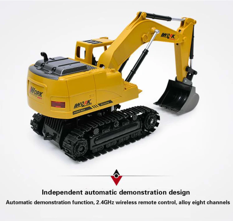 Горячая 2,4G 8CH RC экскаватор игрушка RC грузовик инженерный автомобиль симулятор автомобиль подарки с музыкой и Легкий экскаватор игрушки для детей