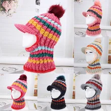 Модная женская зимняя шапка с меховым помпоном и бархатной толстой вязкой, теплая шапка, весна-осень, новая простая модная Милая шапка