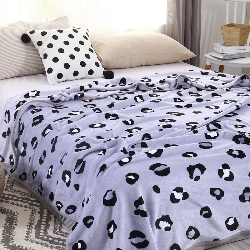 LREA 180x200cm polar fleece fabric small blanket winter home decor blanket for bed warm grey blanket