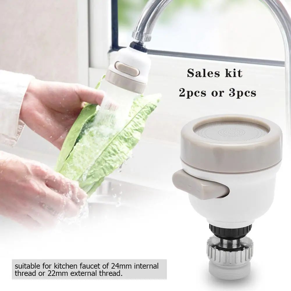 

Kitchen Faucet Sprayer 360° Rotatable Kitchen Faucet Spray Head Tap Splash Filter Nozzle 3 Modes Adjustment
