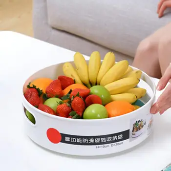 

Multi-functional Rotating Storage Tray Non-slip Cosmetic Organizer Fruit Vegetable Food Stoarge Container Kitchen Cruet Holder