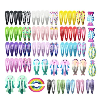 

AUAU-Hair Clips for Girls, No Slip Metal Snap Hair Clips Barrettes for Kids Teens Women, Cute Candy Color Cartoon Design Hairpin