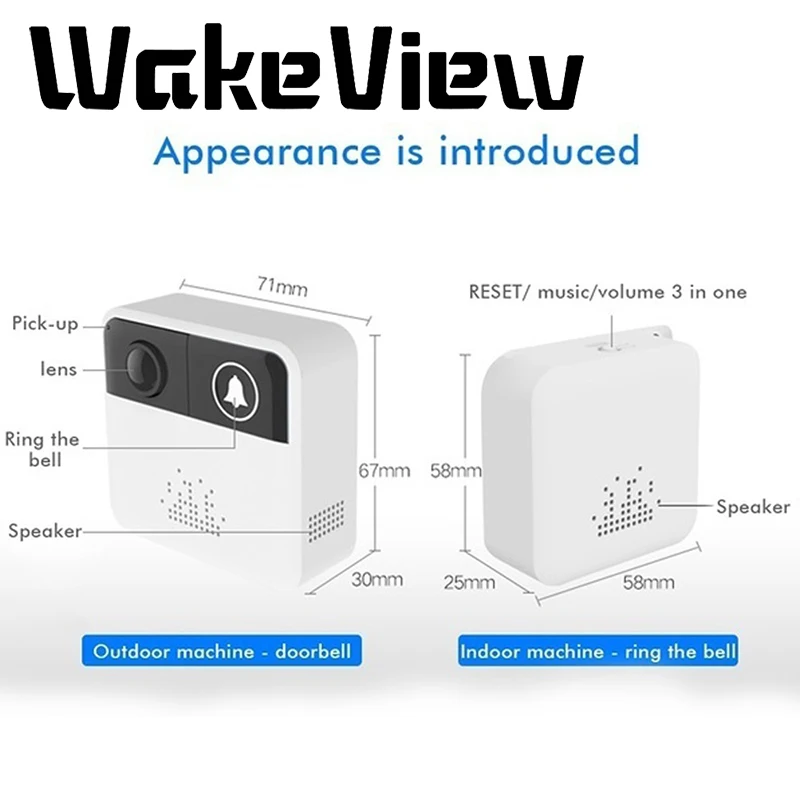 WakeView беспроводной видеодомофон Wi Fi дверной звонок WIFI Звонок камера для квартиры