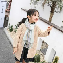 Autumn and winter new blanket scarf imitation cashmere boys and girls bib classic models long warm tassel striped scarf women