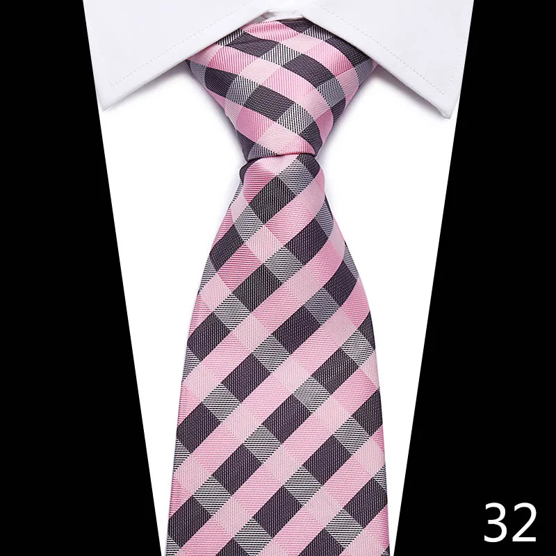 Мужские галстуки 7,5 см синие полосатые галстуки Роскошные деловые Свадебные вечерние галстуки бизнес Свадебные Галстуки - Цвет: 32