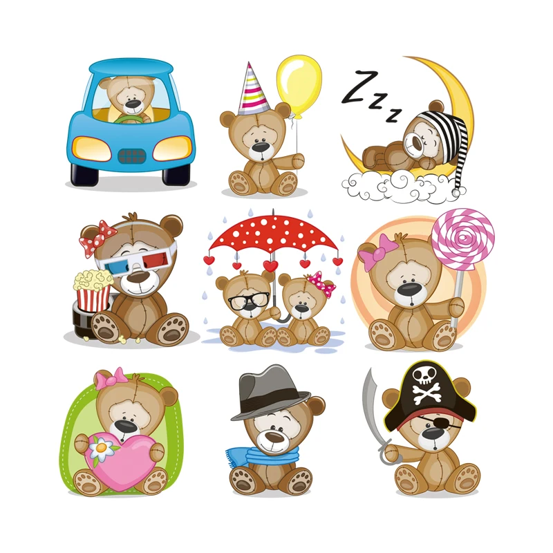 The New Kawaii Bear Applique Patches For Kids Clothes Diy Easy To Use Washable At Level Heat Transfer Iron On Adhesive Vinyl Pat