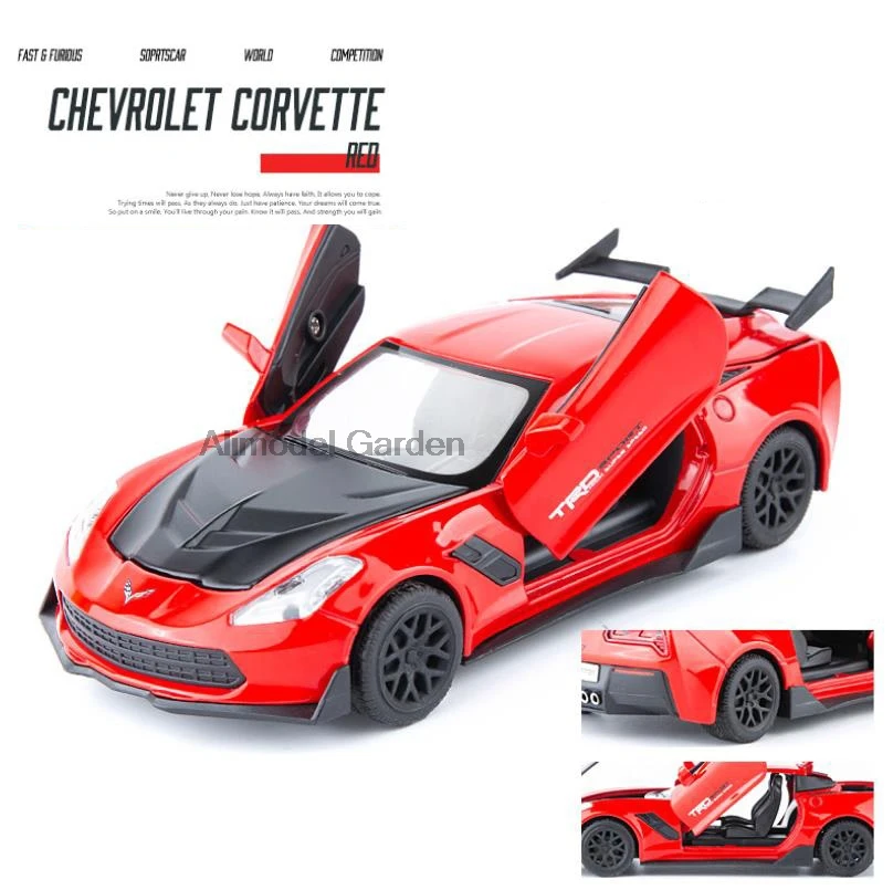 1:32 корветки игрушечный автомобиль металлическая игрушка Diecasts& Toy транспортные средства модель автомобиля высокая Игрушечная машина игрушки для детей Рождественский подарок - Цвет: Красный