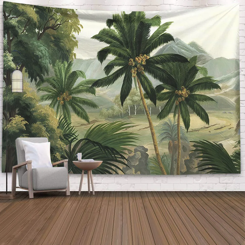 Tapiz de planta Tropical impresa para colgar en la pared, pintura nórdica Ins para el hogar, sala de estar, dormitorio, decoración de fondo