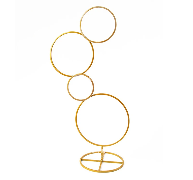 Golden wrought iron Циркель бруилофт реквизит Verjaardag Декор Smeedijzeren Ronde кольцо Boog Achtergrond Gazon Kunstmatige Bloem Rij стенд Wandplank DIY - Цвет: Golden wrought iron