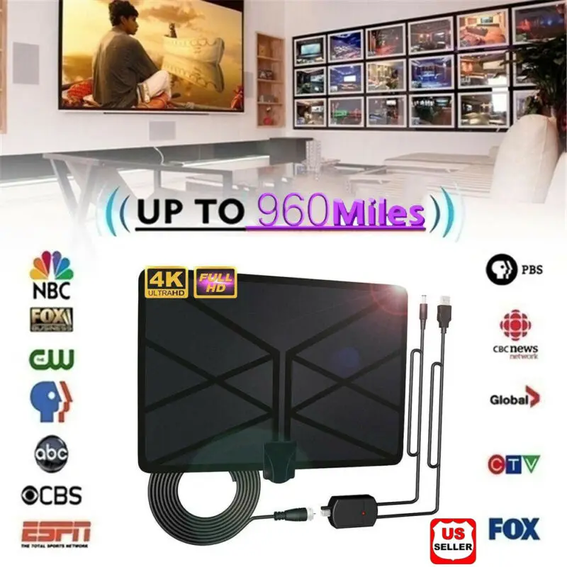 960 Mile Range Antenna TV Digital HD Skywire 4K Antena Digital Indoor HDTV 1080P