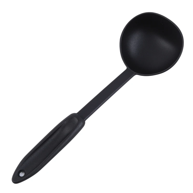 434114 1pc High Quality Kitchen Soup Spoon Cookware Ladle Plastic Spoon Black Color Cooking Ladle For Serving Soup Utensil Tools - Color: 434114