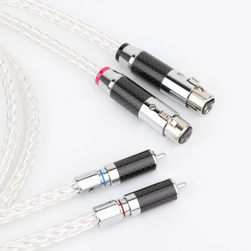 

1Pair OCC Silver Plated XLR Audio cable Balance cable RCA Male TO XLR Male Female Connector Audio Cable 8AG Twist Cable