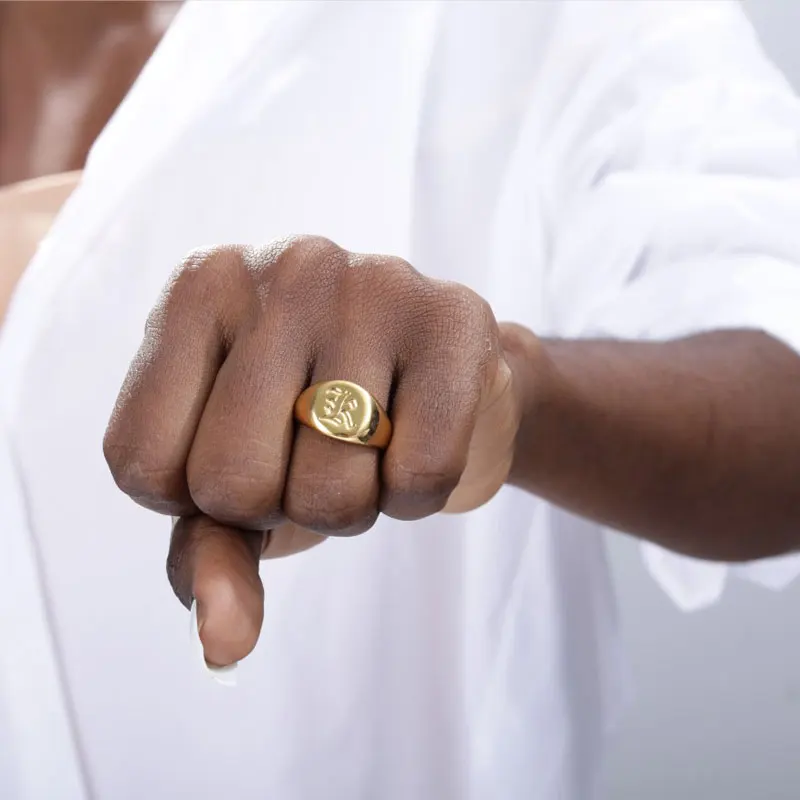Vintage Initials Letter Gold Rings for Women Stainless Steel Ring A-Z Alphabet Female Male Wedding Band Party Boho Jewelry 2022 | Украшения