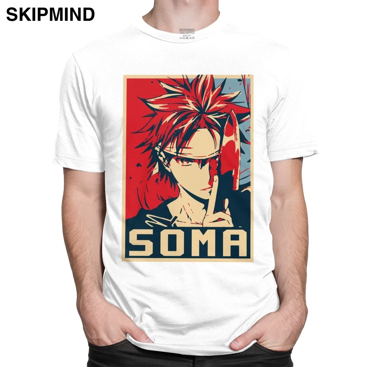 Потрясающая футболка Shokugeki No Soma Мужская с коротким рукавом рисунком Аниме Манга