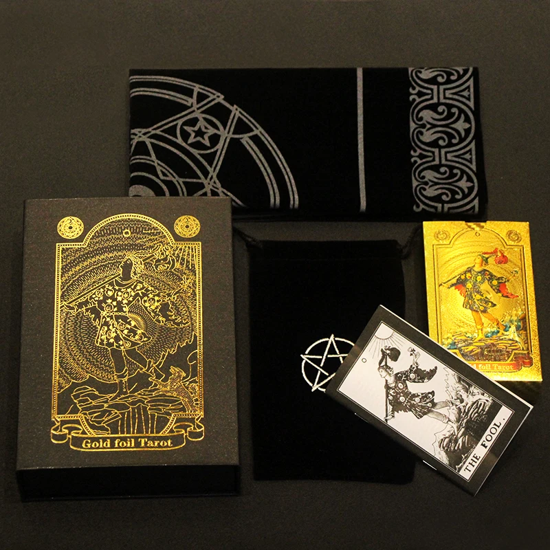 2021 New Arrive Luxury Gold Foil Tarot Oracle Card Divination Fate High Quality Tarot Deck Playing Card Bithday Gift Drink Game 2022 hot design top quality gold foil big size tarot curious fantastic divination fate for beginner table game oracle card gift