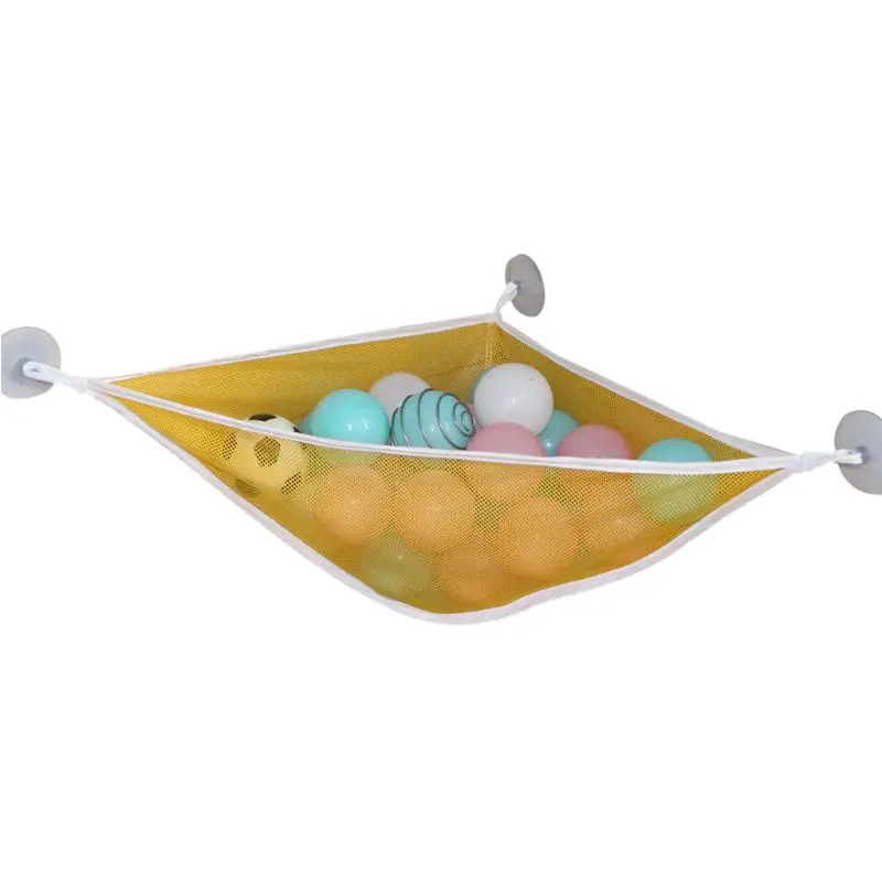 

Home Bathroom Triangle Support Holder Mesh Cloth Drain Bag Multi-function Children Toy Storage Bags