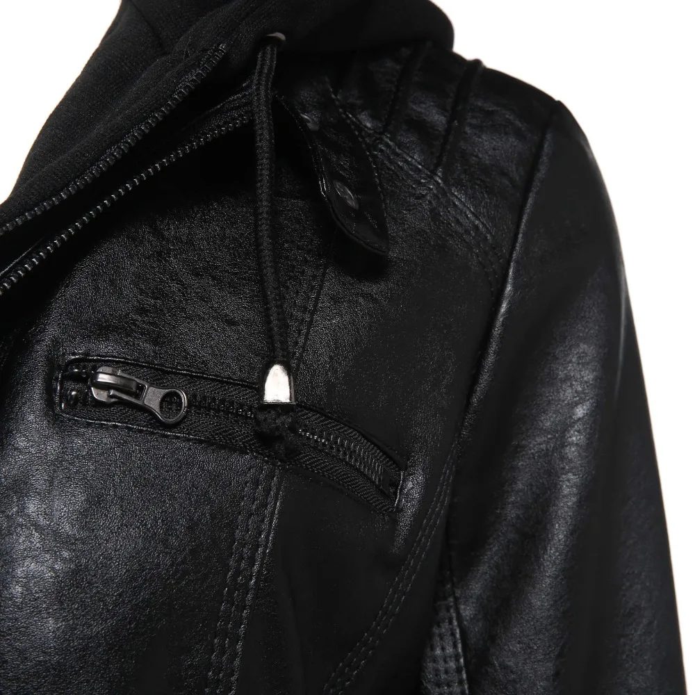 Готическая куртка из искусственной кожи, женские толстовки, зимняя Осенняя мотоциклетная куртка, черная верхняя одежда, куртка из искусственной кожи, пальто