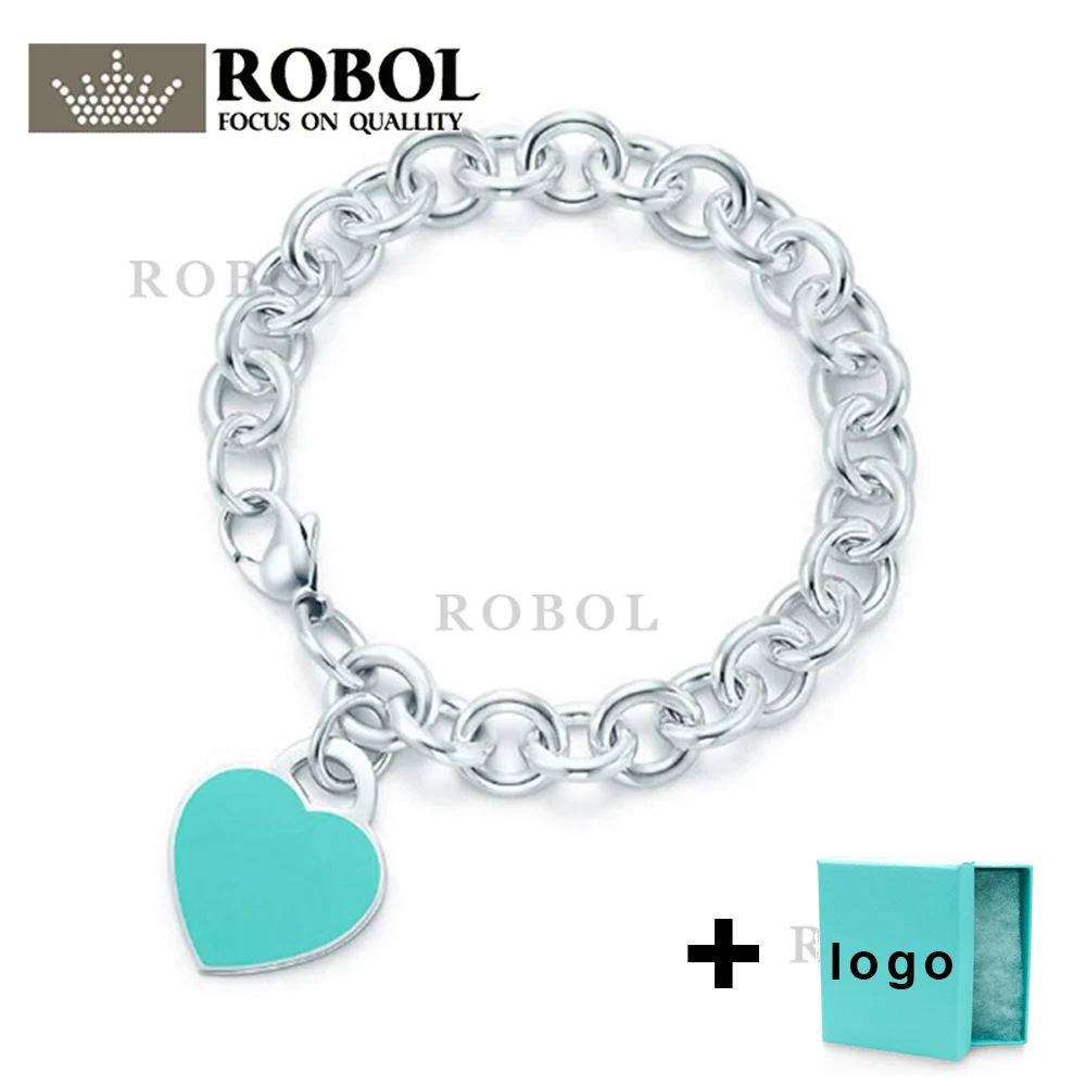 

SL TFB TIFF Rllen Original 925 Pure Silver Blue Love Popular Carving Key Bracelet, Suitable for Free Party Delivery.