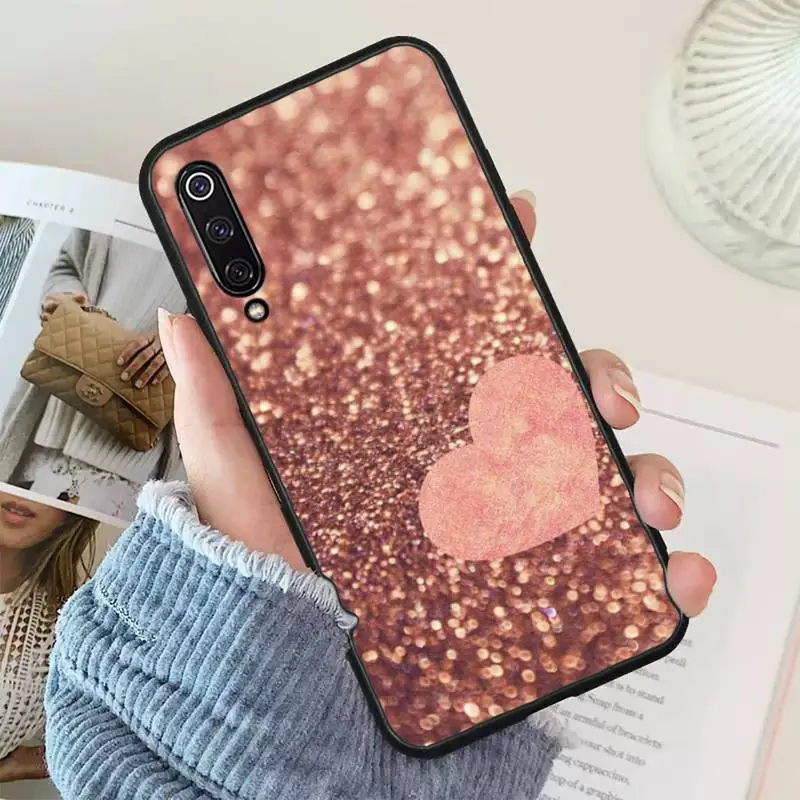 Gold Rose Love heart Phone Case For Xiaomi redmi Mi note A1 A2 5 6 7 6 8 9 S SE Lite MIX 2S MAX 2 3 PLUS pro k20 phone cases for xiaomi