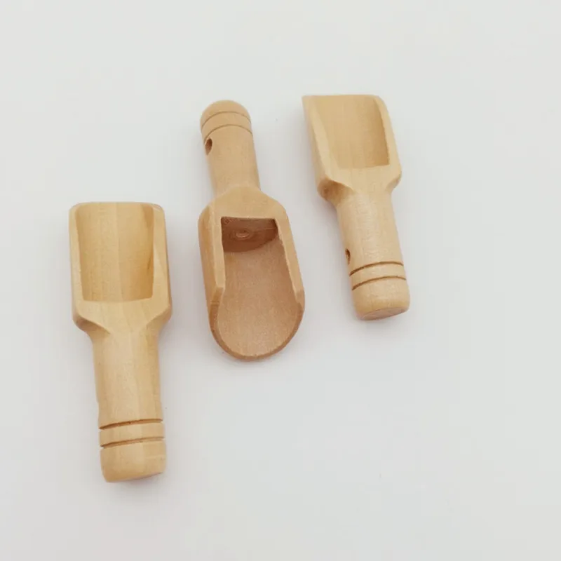 (5개) 설탕 및 소금용 미니 나무 숟가락 나무 국자 75x25mm