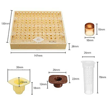 

131pcs/Set Plastic Beekeeping Cup Kit 100 Cell Cups Bee Tool Queen Rearing System M4R7 Beekeeping Tools