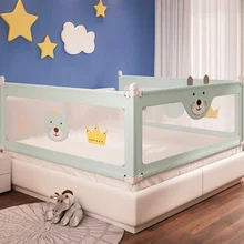 Valla de seguridad interior con diseño de oso pequeño y bonito para bebés y niños, anticaída, adecuada para niños de 6 meses a 6 años