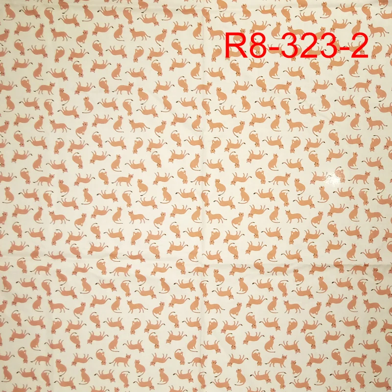 R8-323-2 2019NEW хлопок милый кот Печать саржевого поплина ткань для платья DIY Одежда постельных принадлежностей ручной работы шитье Лоскутная Ткань - Цвет: R8-323-2