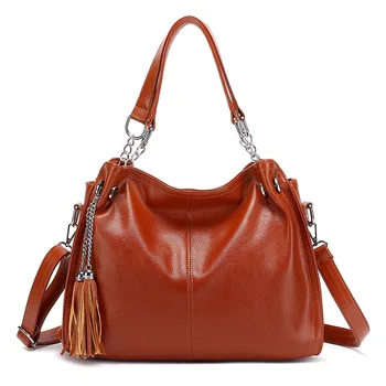 

Shoulder Bag Female Soft Leather Women's Messenger Bags Fashion Tassel Handbags Women Bucket Bag Lady Large Crossbody Bag LSH693