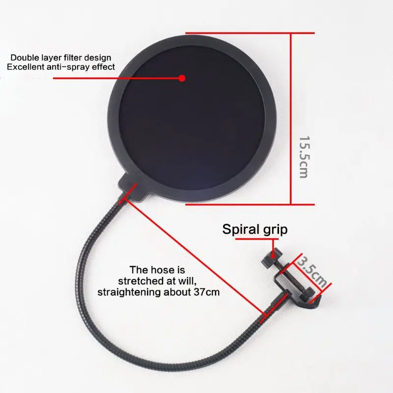 Анти-Спрей Крышка большой двухслойный микрофон Запись крышка чистая ветровые экраны и поп-фильтр для бизнес-конференции встречи