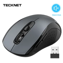 TeckNet Бесшумная Беспроводная USB мышь 2000 dpi для ноутбука, Беспроводная оптическая эргономичная мышь 2,4 ГГц для ПК, бесшумная звуковая мышь