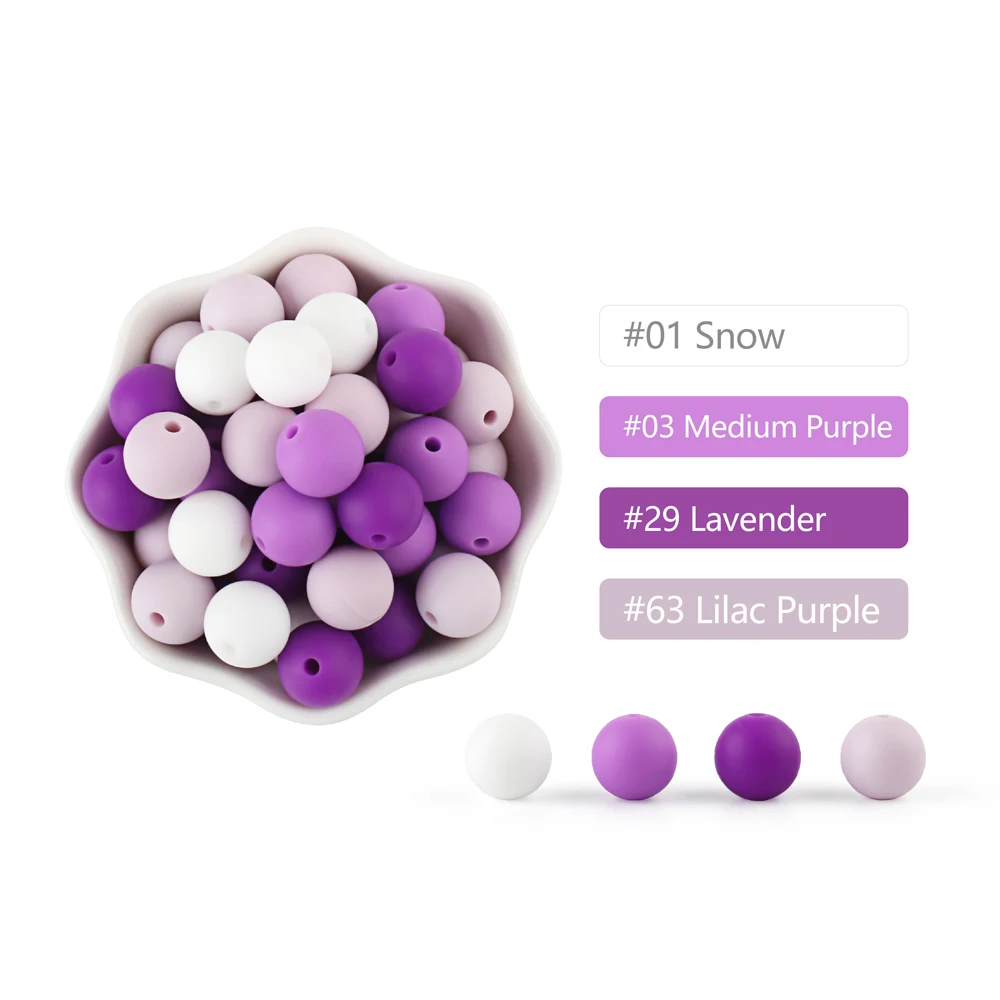 20Pcs Siliocne Lentil Beads 12MM Round Beads 14MM Hexagon Baby Teething Beads BPA Free DIY Pacifier Chain Necklace Accessory 3