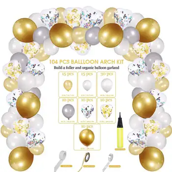 

104 pcs Balloons Pump Garland Arch Kit Gold Confetti Ballon Wedding Birthday Baloon Birthday Party Decor Kids Baby Shower