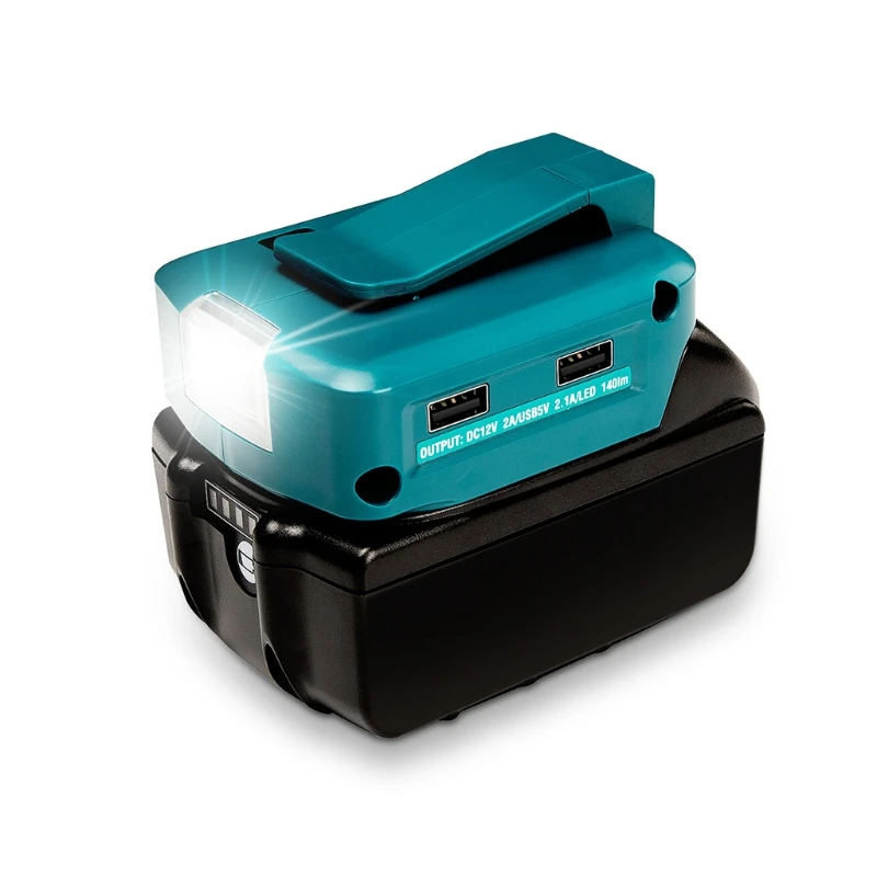 

14.4/18V Li-on Battery Dual USB Port with LED Light Spotlight for Makita Outdoor