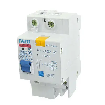 AC 230/400V 6A 1P+ N защита от перегрузки ELCB замыкание утечки