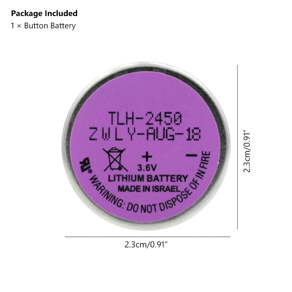 YCDC TLH-2450 ER2450 кнопочный аккумулятор 3,6 V 550mAh для системы контроля давления в шинах