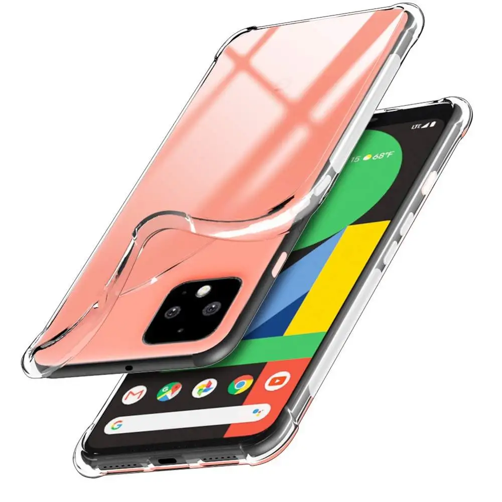 Прозрачный мягкий чехол для Google Pixel 4 XL усиленный угловой силиконовый 3 3A 2