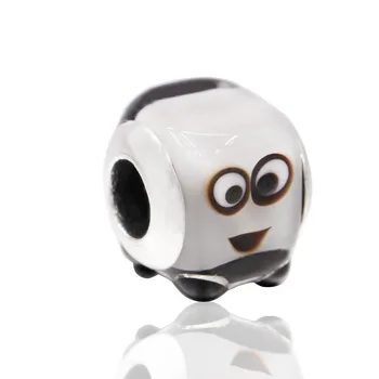 

100% 925 Sterling Silver Bead New Square Cute Baby Mulano Glass Beads Fit Pandora Women Bracelet & Necklace Diy Jewelry