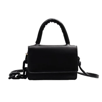 

Popular Simple Female Daily Bag Casual Women PU Leather Crossbody Handbag Ladies Sling Totes Chain Shoulder Bags
