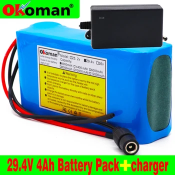 

24V 4Ah 7S2P18650 Battery liion battery 29.4v 4000mAh electric bicycle moped /electric/lithium ion battery pack with BMS+charger
