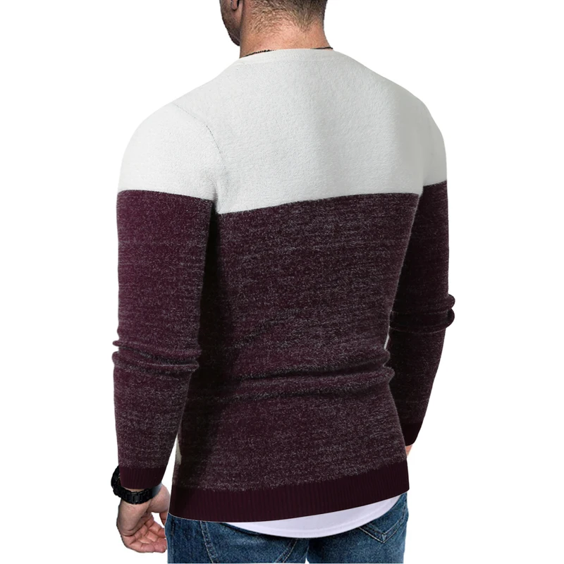 Осенний и зимний пуловер с круглым вырезом мужские свитера модный Повседневный свитер с длинными рукавами Мужская одежда M-2XL