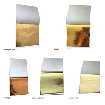 

100 Pcs 9x9cm Leaf Leaves Sheets Foil Papers Imitation Gold Sliver Copper Design Paper Gilding DIY Art Craft Paper Craft Decor