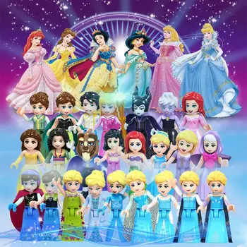 

Single Sale Building Blocks Frozn Maleficent Princess Anna Mlan Aurora Elsa Prince Eric Figures Toys For Children F002-F025