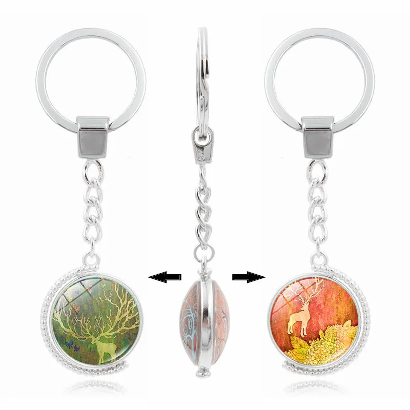 AliExpress Горячие Рождественские распродажи Лось старинная каменная двухсторонний Вращающийся брелок в европейском и американском стиле брелка